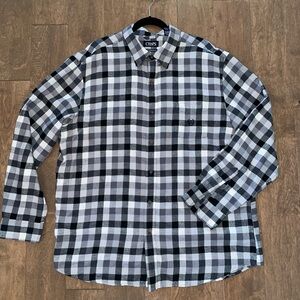 Chaps Monochrome Plaid Men's Shirt black and white